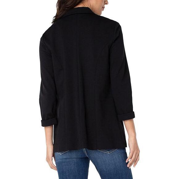 Liverpool Women's Medium Black Boyfriend Blazer Light Weight Ponte Knit J7-37 - Picture 2 of 9